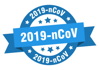 2019-ncov round ribbon isolated label. 2019-ncov sign