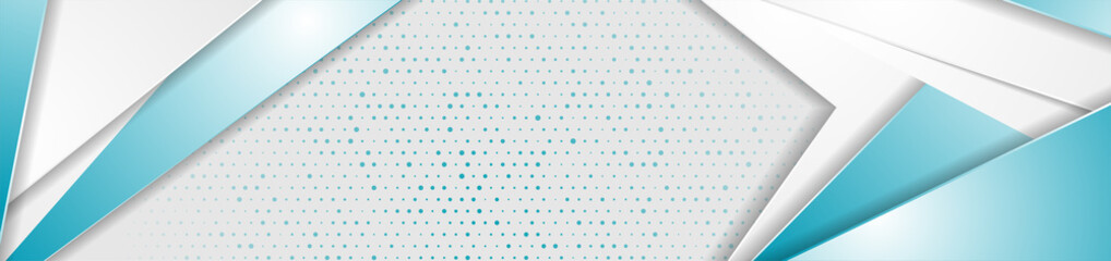 Blue and grey abstract corporate background with small dots. Geometry vector banner design