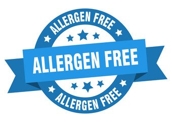 allergen free round ribbon isolated label. allergen free sign