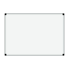 school white magnetic board, no marker, no magnets, isolated on white background