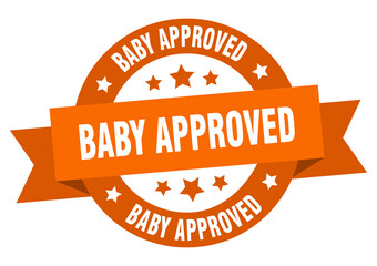 baby approved round ribbon isolated label. baby approved sign