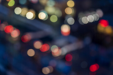 colorful bokeh of a blurred street for backgrounds