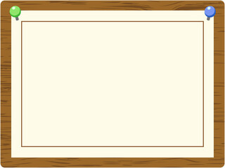 板に画鋲で貼った張り紙