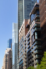 Fototapeta premium Beautiful Modern and Old Buildings and Skyscrapers on a Street in Manhattan of New York City