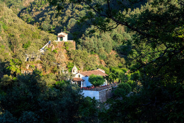 Sanctuary of Nossa Senhora da Piedade in Lousã, Portugal, seen from the road next to the castle on...