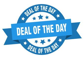 deal of the day round ribbon isolated label. deal of the day sign