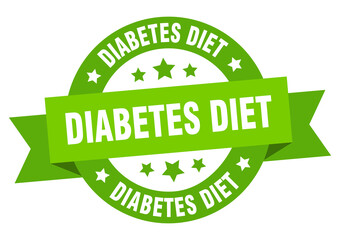 diabetes diet round ribbon isolated label. diabetes diet sign
