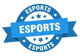 Fototapeta premium esports round ribbon isolated label. esports sign
