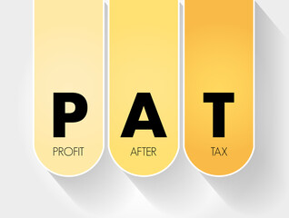 PAT - Profit After Tax acronym, business concept background