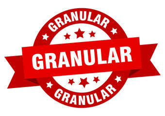 granular round ribbon isolated label. granular sign