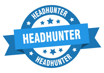 headhunter round ribbon isolated label. headhunter sign