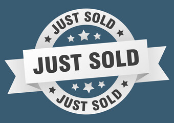 just sold round ribbon isolated label. just sold sign