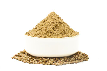 indian spices isolated on white background.