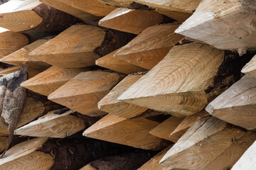 Nutzholz gestapelt