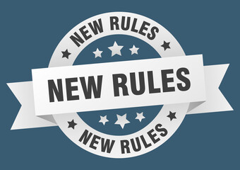 new rules round ribbon isolated label. new rules sign