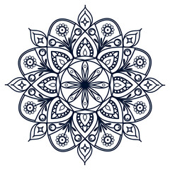 Black mandala on a white background. Vector
