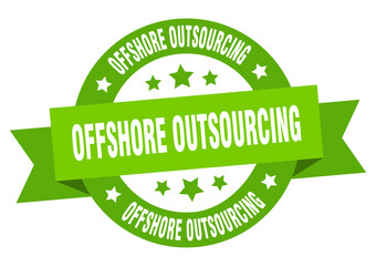 offshore outsourcing round ribbon isolated label. offshore outsourcing sign