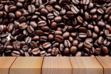 coffee bean on wood background