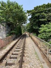 Voie ferrée à Hanoï, Vietnam