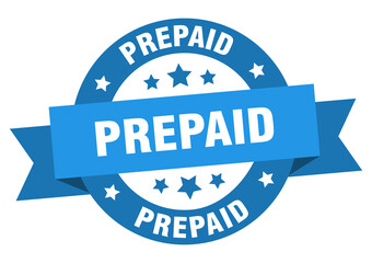 Fototapeta premium prepaid round ribbon isolated label. prepaid sign
