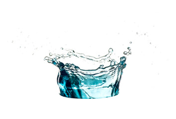 Water spreading on a white background The concept of refreshing