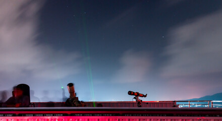 Telescopes working at night for deep space observation
