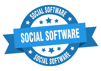 social software round ribbon isolated label. social software sign