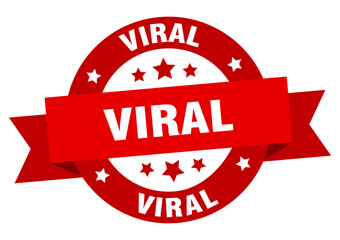 Obraz premium viral round ribbon isolated label. viral sign