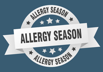 allergy season round ribbon isolated label. allergy season sign