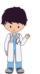 Fototapeta premium cartoon doctor with stethoscope