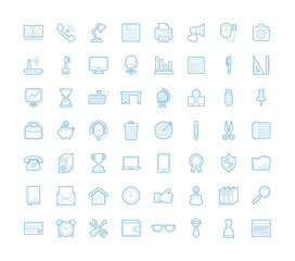 Liner office equipment icons