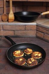 Frying Cottage Cheese Pancakes