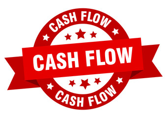 cash flow round ribbon isolated label. cash flow sign