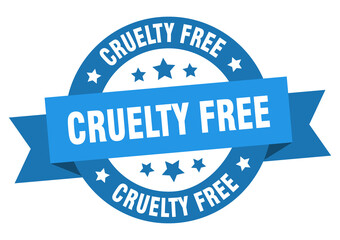 Obraz premium cruelty free round ribbon isolated label. cruelty free sign