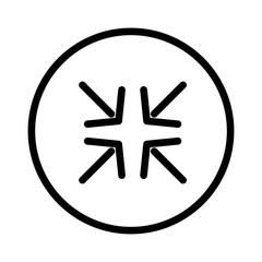 Obraz premium Exit full screen icon - vector illustration. Multimedia screen button design element.