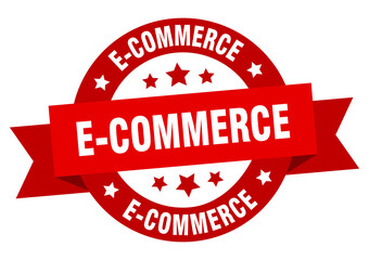 e-commerce round ribbon isolated label. e-commerce sign
