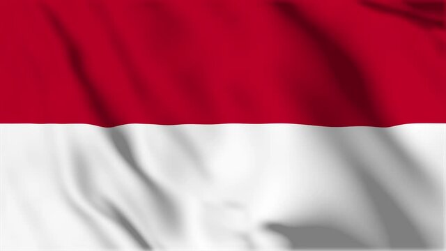 Waving flag loop. National flag of Monaco