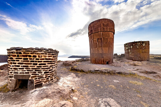 Archaelogical Site of Sillustani, near Puno, in Peru