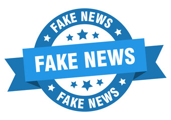Fototapeta premium fake news round ribbon isolated label. fake news sign