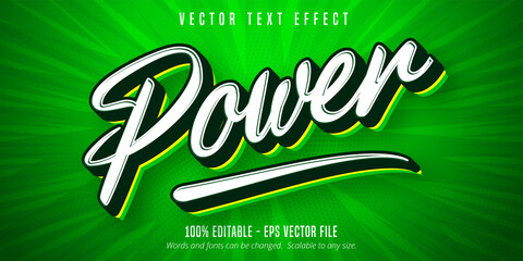 Power text, pop art style editable text effect