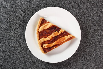 Shoofly Tart with Golden Syrup Filling on Granite Surface