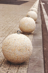 Structure of paving stones on the quay of the resort town in Bulgaria.