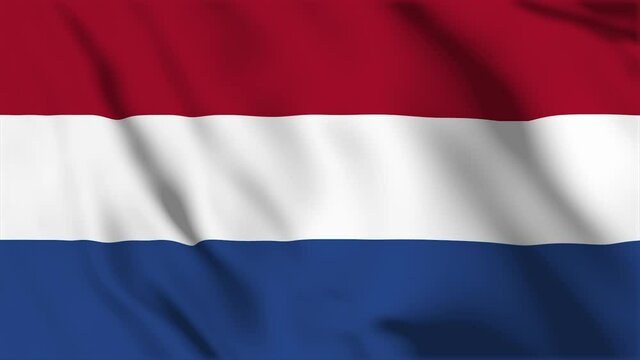 Waving flag loop. National flag of Netherlands