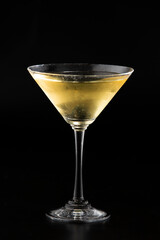 martini glass on a black background