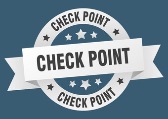 check point round ribbon isolated label. check point sign