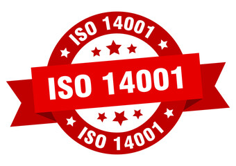 iso 14001 round ribbon isolated label. iso 14001 sign