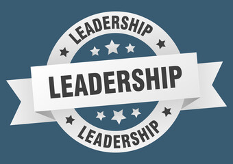 leadership round ribbon isolated label. leadership sign