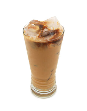 Cold Fresh Ice Coffee With Chocolate Close Up