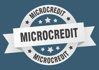 microcredit round ribbon isolated label. microcredit sign