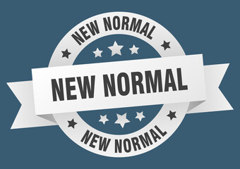 new normal round ribbon isolated label. new normal sign